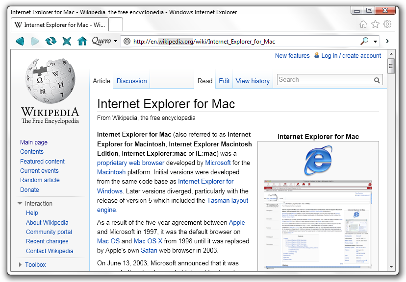 internet exploere for mac